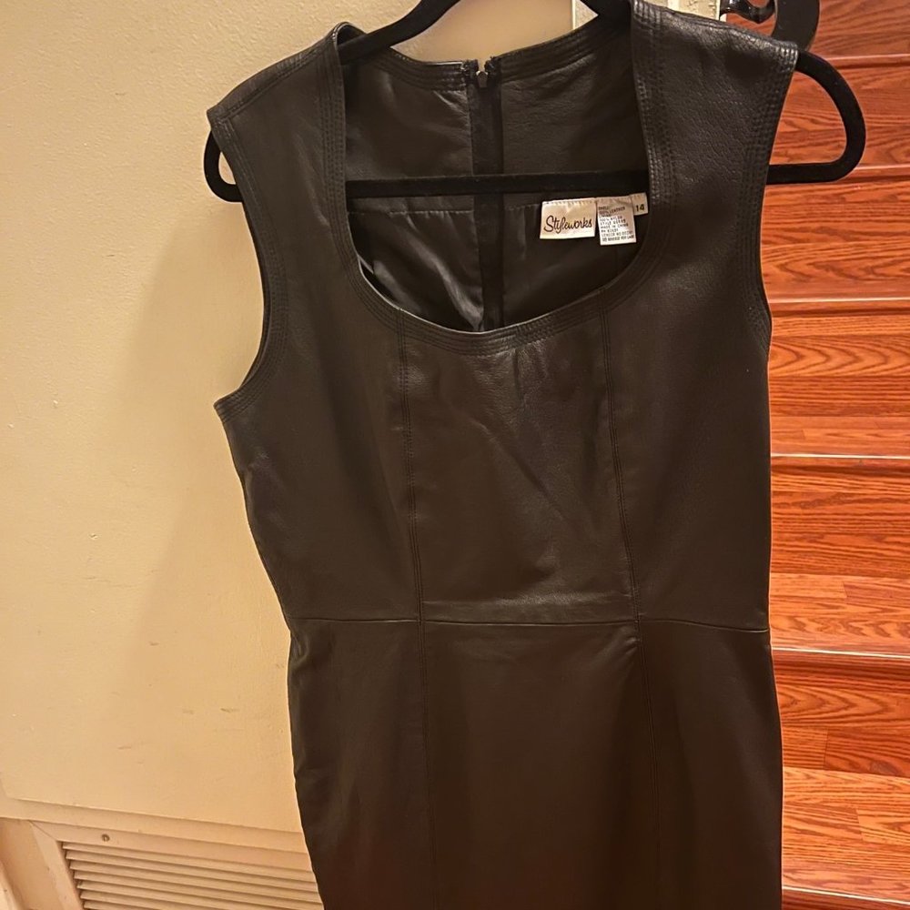 Black Styleworks Leather Dress - Size 14